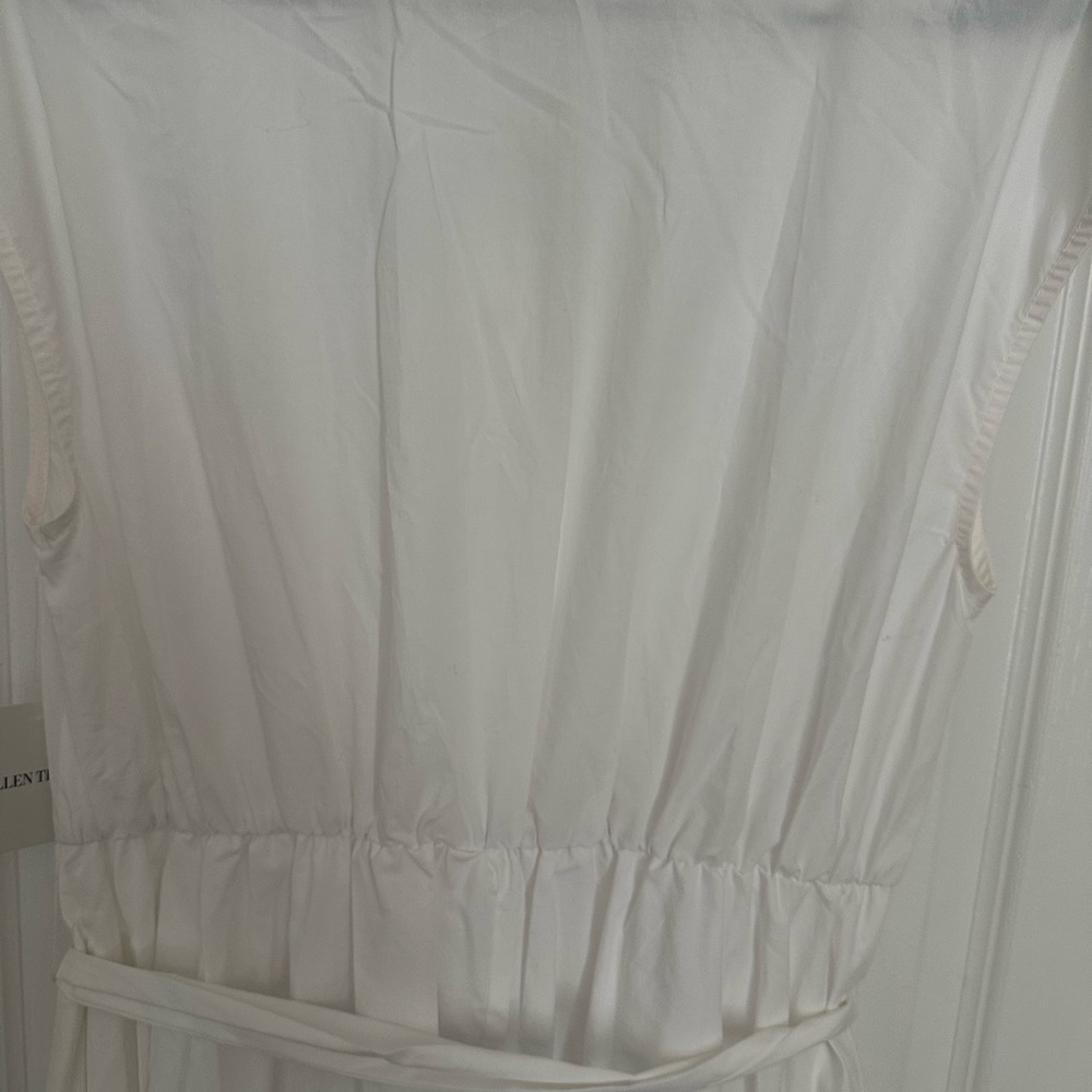 Ellen Tracy White Eyelet Hem Button Down Midi Dress NWT - Picture 9 of 11